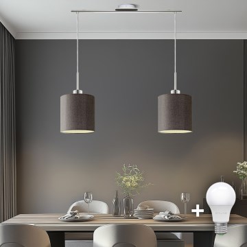 Eglo - LED  Підвісна люстра TUNJA 2xE27/60W/230V коричневий