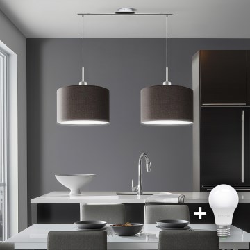 Eglo - LED  Підвісна люстра TUNJA 2xE27/60W/230V коричневий