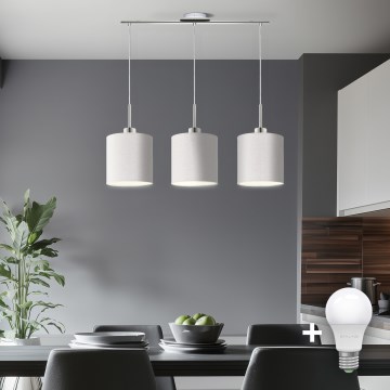 Eglo - LED  Підвісна люстра TUNJA 3xE27/60W/230V білий