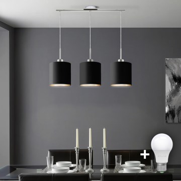Eglo - LED  Підвісна люстра TUNJA 3xE27/60W/230V чорний