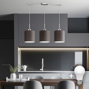 Eglo - LED  Підвісна люстра TUNJA 3xE27/60W/230V коричневий
