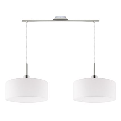 Eglo - LED  подвесная люстра на тросе TUNJA 2xE27/60W/230V белая