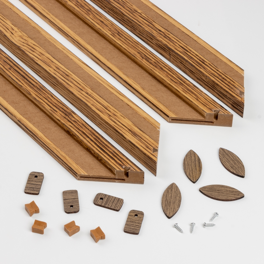 Eglo - LED Пристельова панель з регулюванням яскравості POZZALLO WOOD LED/21W/230V 2700-6500K 49,5x49,5 см коричневий + пульт дистанційного керування