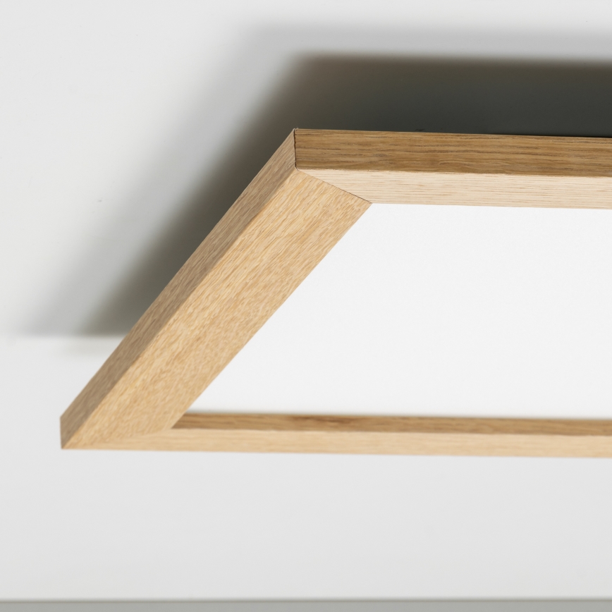 Eglo - RGB LED накладна регульована панель SALOBRENA-C WOOD LED/24W/230V 2700–6500K 49,5x49,5 cm коричнева + пульт дистанційного керування