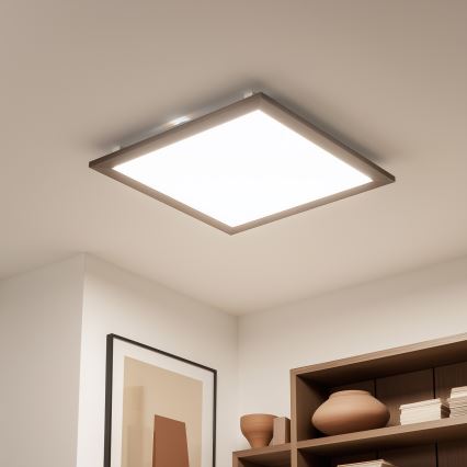 Eglo - LED RGB Пристельова панель з регулюванням яскравості SALOBRENA-C WOOD LED/30,5W/230V 2700-6500K 64x64 см темно-коричневий + пульт дистанційного керування