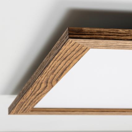 Eglo - LED RGB Пристельова панель з регулюванням яскравості SALOBRENA-C WOOD LED/30,5W/230V 2700-6500K 64x64 см коричневий + пульт дистанційного керування