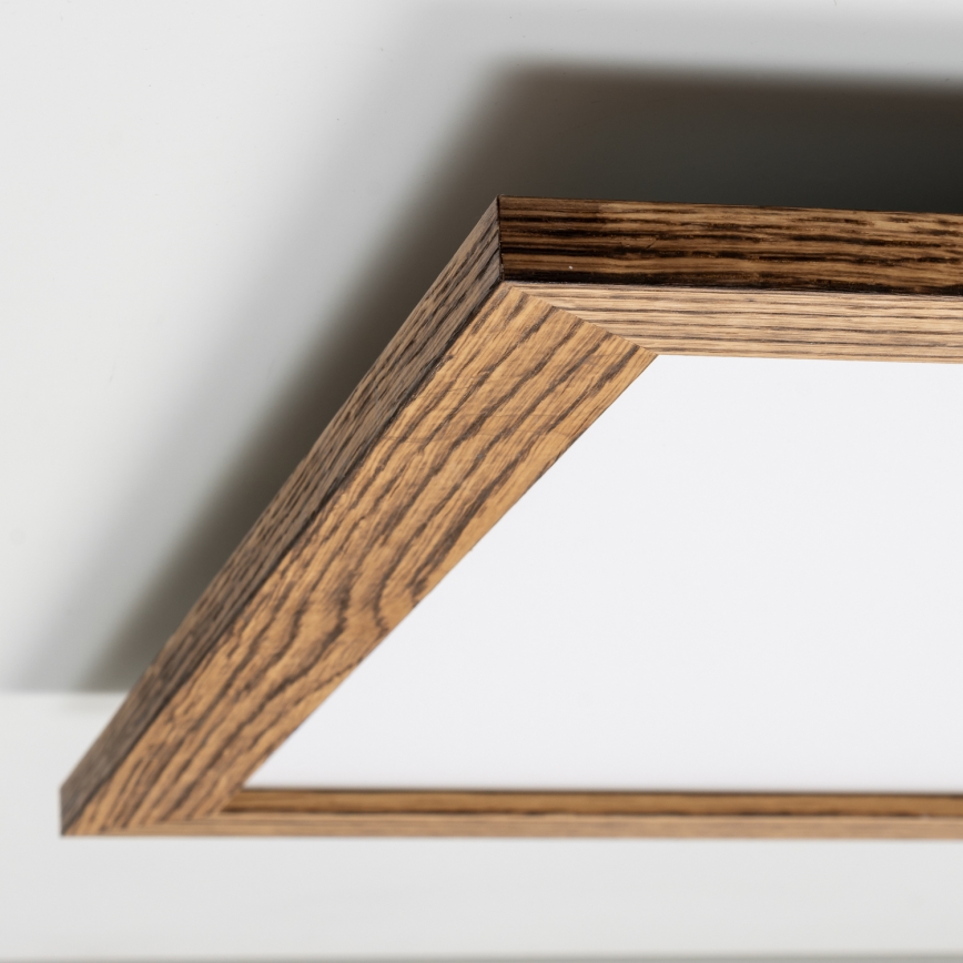 Eglo - LED RGB Пристельова панель з регулюванням яскравості SALOBRENA-C WOOD LED/30,5W/230V 2700-6500K 64x64 см коричневий + пульт дистанційного керування
