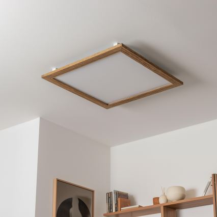Eglo - LED RGB Пристельова панель з регулюванням яскравості SALOBRENA-C WOOD LED/30,5W/230V 2700-6500K 64x64 см коричневий + пульт дистанційного керування