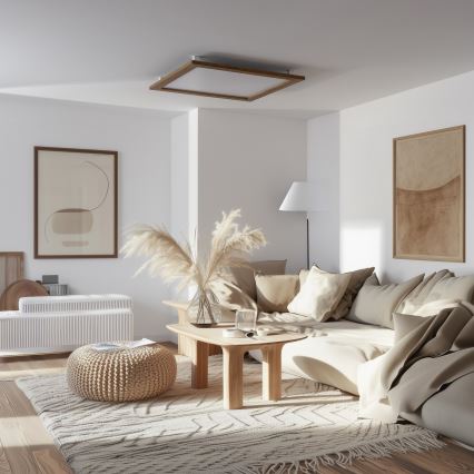 Eglo - LED RGB Пристельова панель з регулюванням яскравості SALOBRENA-C WOOD LED/30,5W/230V 2700-6500K 64x64 см коричневий + пульт дистанційного керування