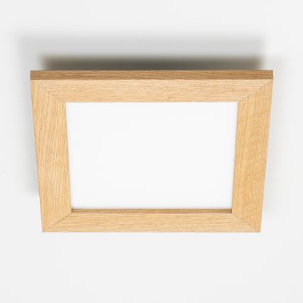 Eglo - Диммируемая накладная LED RGBW панель SALOBRENA-C WOOD LED/16W/230V 2700-6500K 34x34 см коричневая + пульт дистанционного управления