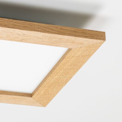 Eglo - Диммируемая накладная LED RGBW панель SALOBRENA-C WOOD LED/16W/230V 2700-6500K 34x34 см коричневая + пульт дистанционного управления