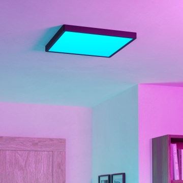 Eglo - LED RGBW Диммируемый потолочный светильник для ванной комнаты LED/17,8W/230V 2700-6500K 39x39 cm IP44 черный