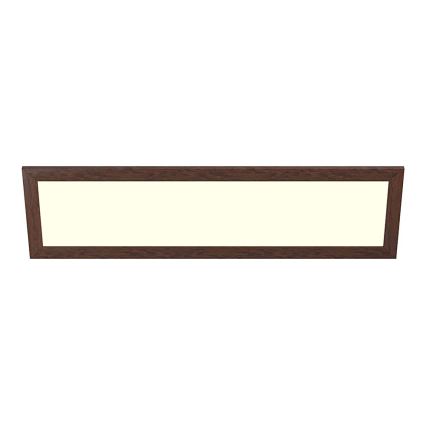 Eglo - LED RGBW затемнювана накладна панель SALOBRENA-C WOOD LED/34W/230V 2700-6500K 34x124 cm темно-коричнева + пульт дистанційного керування
