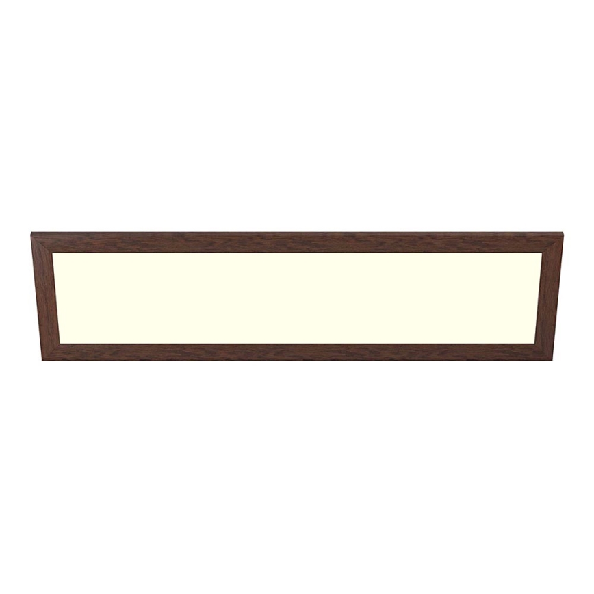 Eglo - LED RGBW затемнювана накладна панель SALOBRENA-C WOOD LED/34W/230V 2700-6500K 34x124 cm темно-коричнева + пульт дистанційного керування