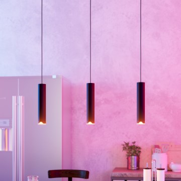 Eglo - LED RGBW Підвісна люстра з регулюванням яскравості 3xLED/3,7W/230V 2700-6500K чорний