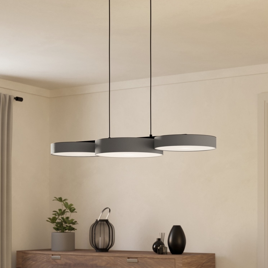 Eglo - LED RGBW Підвісна люстра з регулюванням яскравості 3xLED/7,5W/230V 2700-6500K сірий