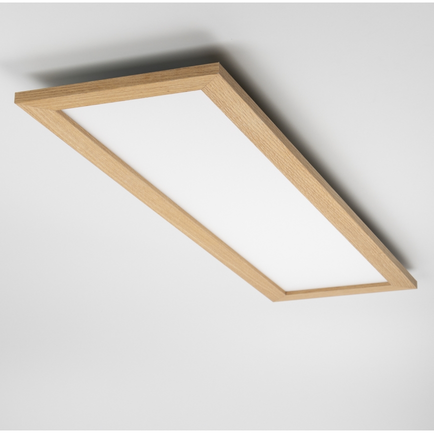 Eglo - LED RGBW Пристельова/вбудована панель з регулюванням яскравості SALOBRENA-C WOOD LED/34W/230V 2700-6500K 34x124 см коричневий + пульт дистанційного керування