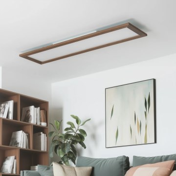 Eglo - LED RGBW Пристельова/вбудована панель з регулюванням яскравості SALOBRENA-C WOOD LED/34W/230V 2700-6500K 34x124 см темно-коричневий + пульт дистанційного керування
