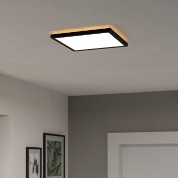 Eglo - LED RGBW Стельовий світильник для ванної з регулюванням яскравості LED/13,4W/230V 2700-6500K 29x29 см IP44 чорний