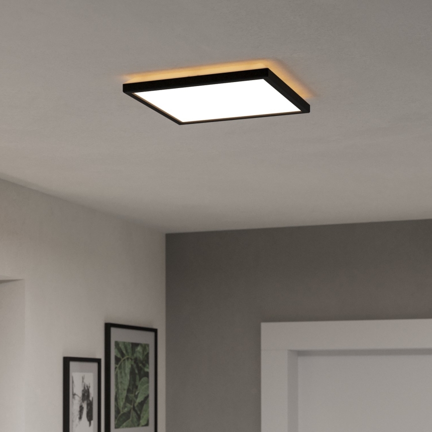 Eglo - LED RGBW Стельовий світильник для ванної з регулюванням яскравості LED/13,4W/230V 2700-6500K 29x29 см IP44 чорний