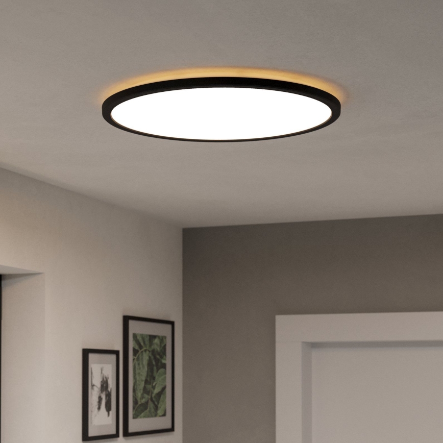 Eglo - LED RGBW Стельовий світильник для ванної з регулюванням яскравості LED/16,8W/230V 2700-6500K діаметр 50 см IP44 чорний ZigBee