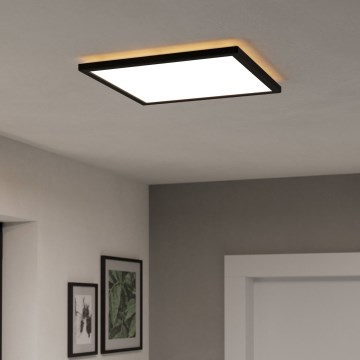 Eglo - LED RGBW Стельовий світильник для ванної з регулюванням яскравості LED/17,6W/230V 2700-6500K 39x39 см IP44 чорний ZigBee