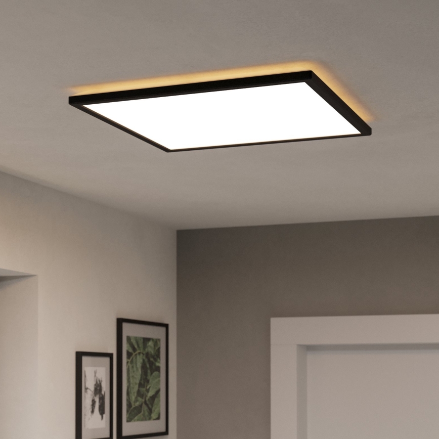 Eglo - LED RGBW Стельовий світильник для ванної з регулюванням яскравості LED/17W/230V 2700-6500K 50x50см IP44 чорний ZigBee
