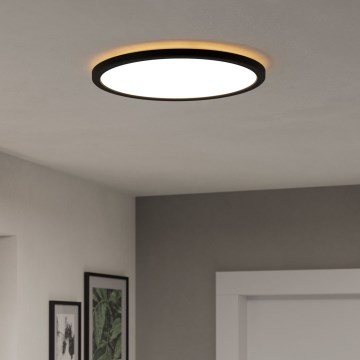 Eglo - LED RGBW Стельовий світильник для ванної з регулюванням яскравості LED/18,5W/230V 2700-6500K діаметр 38,9см IP44 чорний ZigBee