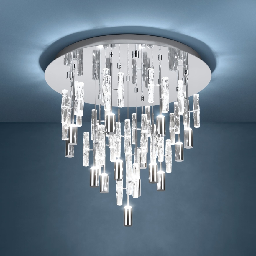 Eglo - LED стельовий світильник 15xLED/2,6W/230V 2200/3000/4000K діаметр 50 см блискучий хром