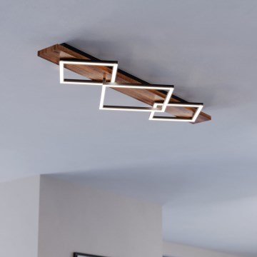 Eglo - LED стельовий світильник 2xLED/13W/230V + LED/16W чорний/коричневий