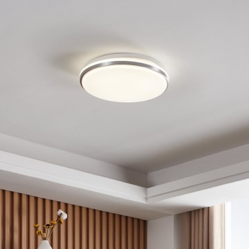 Eglo - LED стельовий світильник для ванної кімнати LED/18W/230V 3000/4000/6500K IP54 матовий хром