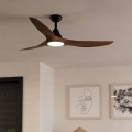 Eglo - LED стельовий вентилятор LED/19W/230V діам. 132 см коричневий + пульт дистанційного керування