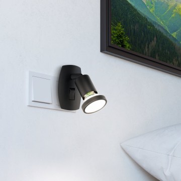 Eglo - LED-светильник в розетку 1xGU10/4,5W/230V черный