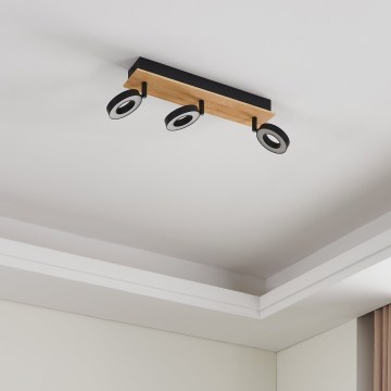 Eglo - LED-точковий світильник 3xLED/4,2W/230V чорний/коричневий