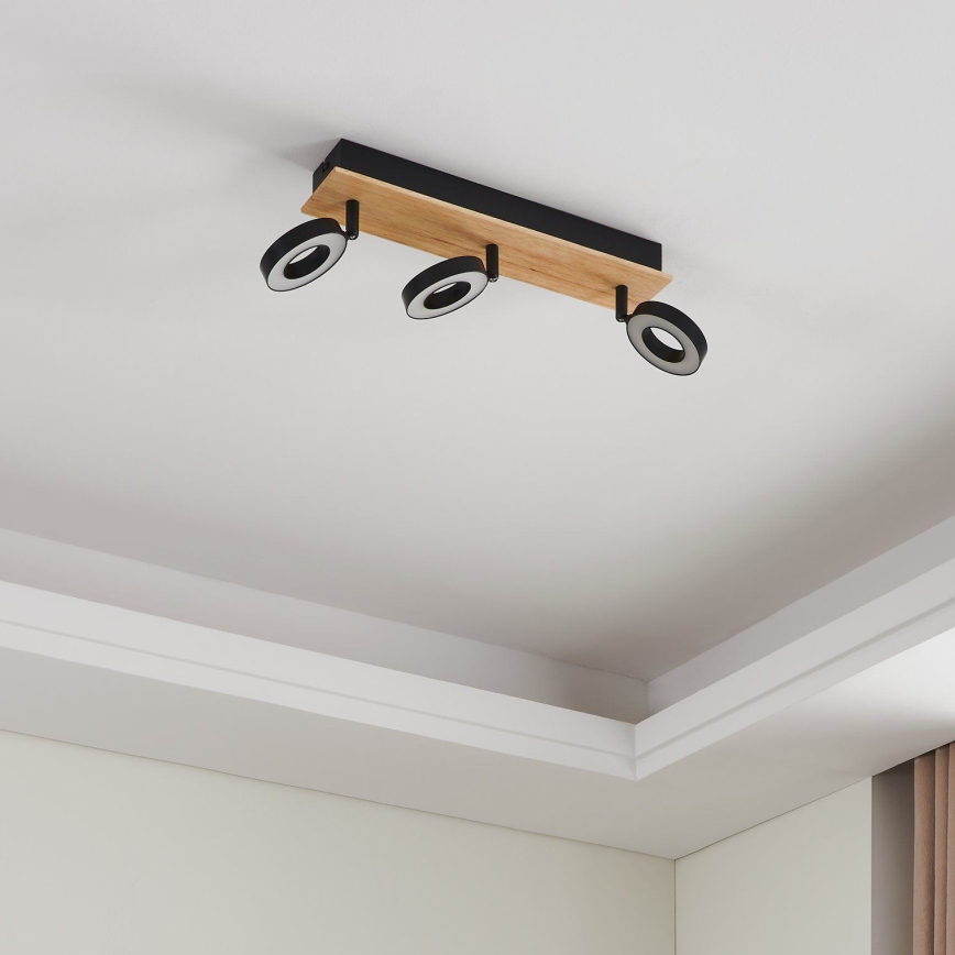 Eglo - LED-точковий світильник 3xLED/4,2W/230V чорний/коричневий