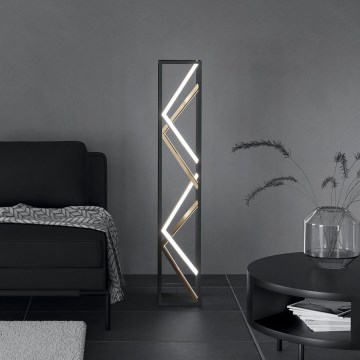 Eglo - LED Торшер з регулюванням яскравості LED/23W/230V 2700-6500K чорний/золотий + пульт дистанційного керування