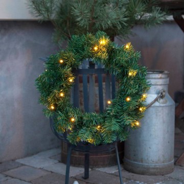 Eglo - LED Вуличний різдвяний вінок з датчиком 20xLED/0,064W/3xAA IP44 діаметр 38 см