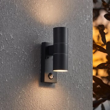 Eglo - LED Вуличний настінний світильник з датчиком 2xGU10/3W/230V IP44