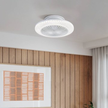 Eglo - LED затемнюваний стельовий вентилятор 3xLED/12,6W/230V 2700-6500K діам. 55 см білий + пульт дистанційного керування