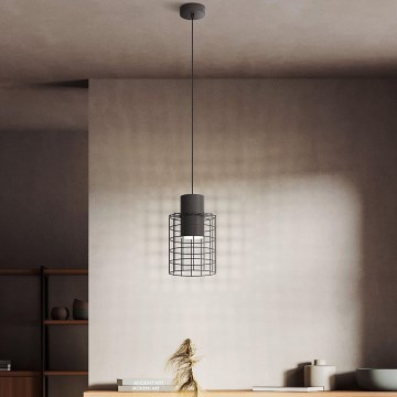 Eglo - Люстра на тросе 1xE27/40W/230V ⌀ 20 см черная