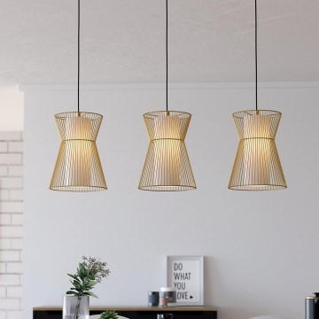 Eglo - Люстра на тросе 3xE27/40W/230V золотая