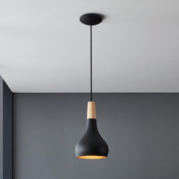 Eglo - Люстра на тросі 1xE27/40W/230V діам. 18 см чорна