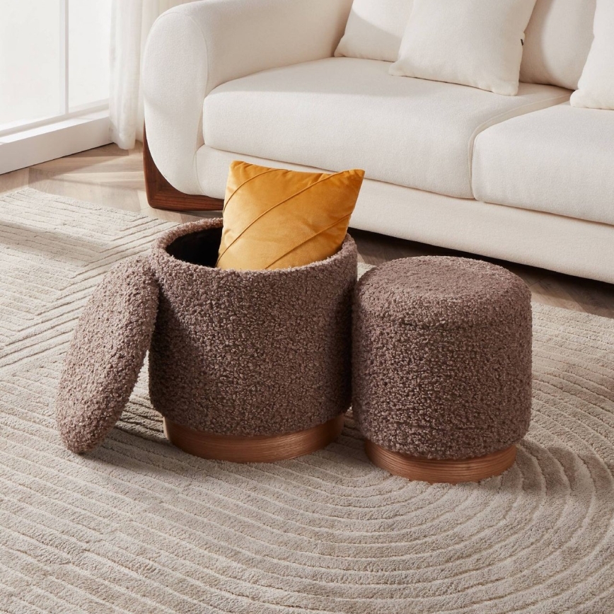 Eglo - НАБІР 2x Табурет діаметр 31,5/38,5 см коричневий