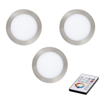 Eglo - НАБІР 3x LED Стельовий вбудований світильник з регулюванням яскравості TINUS LED/6W/230V + ДК