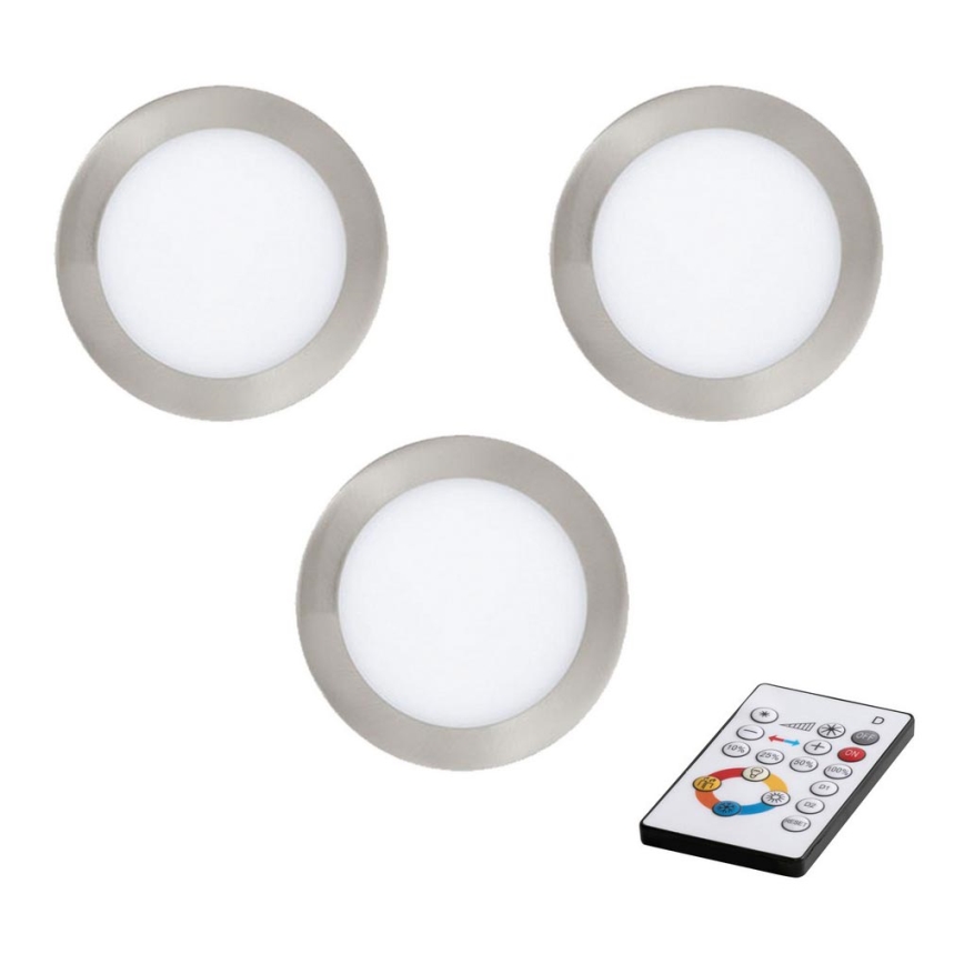Eglo - НАБІР 3x LED Вбудоване світильник TINUS LED/6W/230V + дистанційне керування
