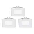 Eglo - НАБІР 3x LED вбудований точковий світильник FUEVA 1 1xLED/2,7W/230V 8,5x8,5 cm