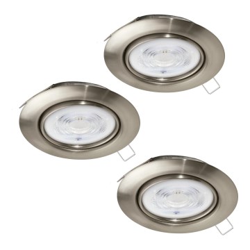 Eglo - НАБІР 3x Світлодіодний вбудований світильник 1xGU10/4W/230V матовий хром