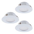 Eglo - НАБІР 3x Вбудований стельовий LED світильник для ванної PINEDA 1xLED/4,9W/230V IP44