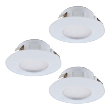 Eglo - НАБІР 3x Вбудований стельовий LED світильник для ванної PINEDA 1xLED/4,9W/230V IP44