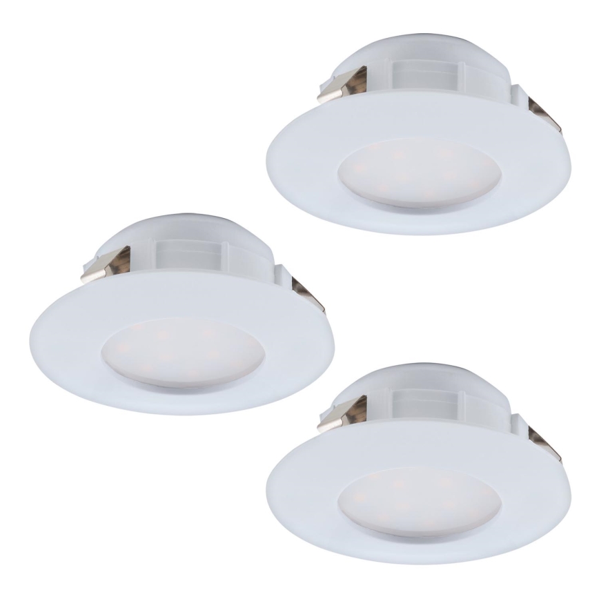 Eglo - НАБІР 3x Вбудований стельовий LED світильник для ванної PINEDA 1xLED/4,9W/230V IP44